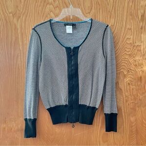 Llewellyn made in New Zealand lightweight cotton zip up cardigan, size small